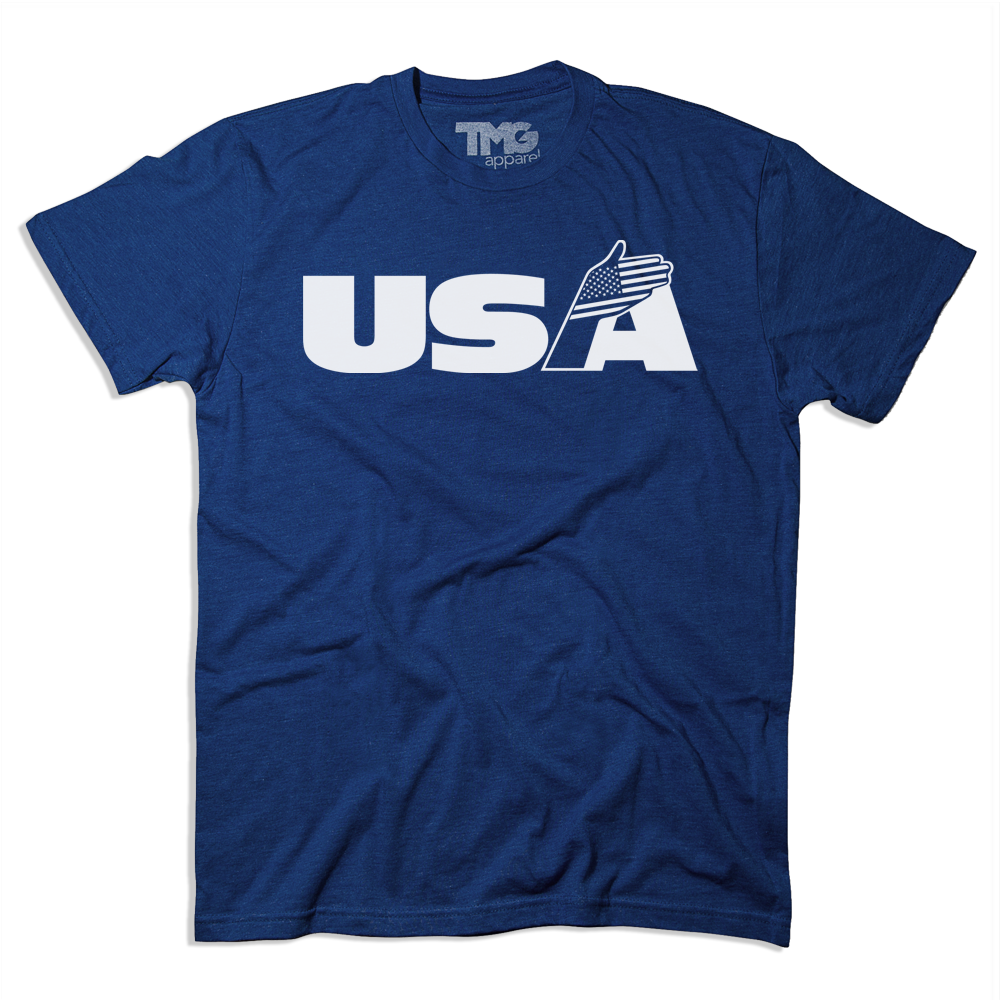 USA TEE WITH COLLAR IMPRINT